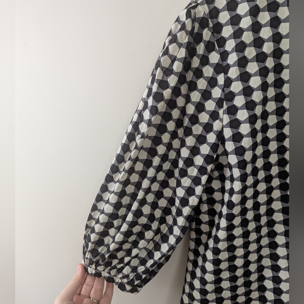 Bryn Walker Lucinda Organic Cotton Poplin Checkered Print‎ Top - Picture 6 of 12